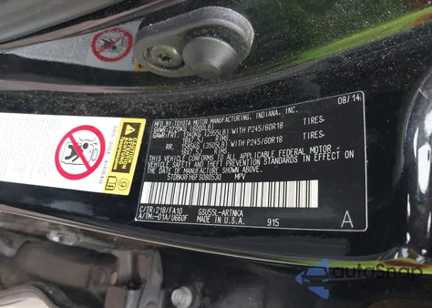 2015 Toyota Highlander Le Plus V6 из США, поврежденный, VIN 5TDBKRFH6FS080530